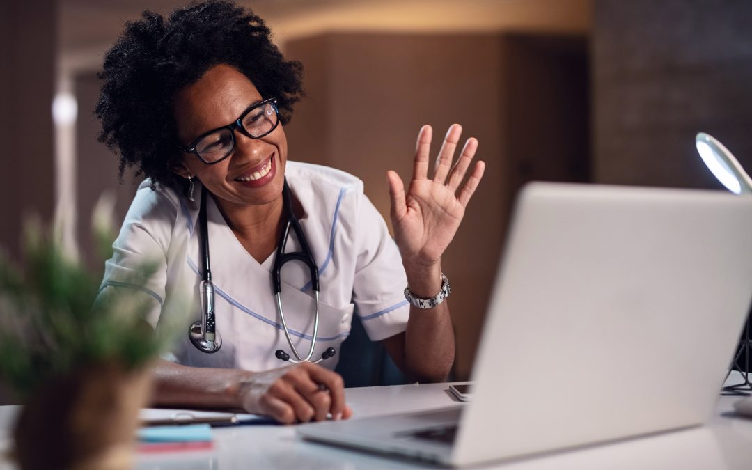 Telehealth provider consulting with patient remotely