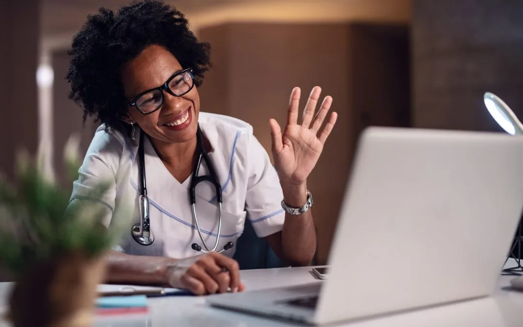 Telehealth provider consulting with patient remotely