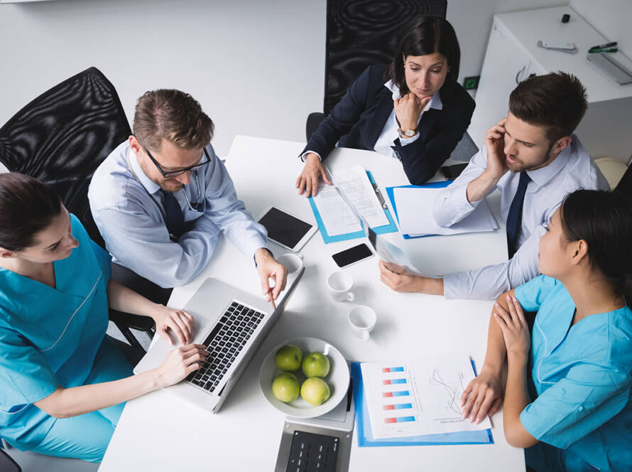 a Group of people having meeting